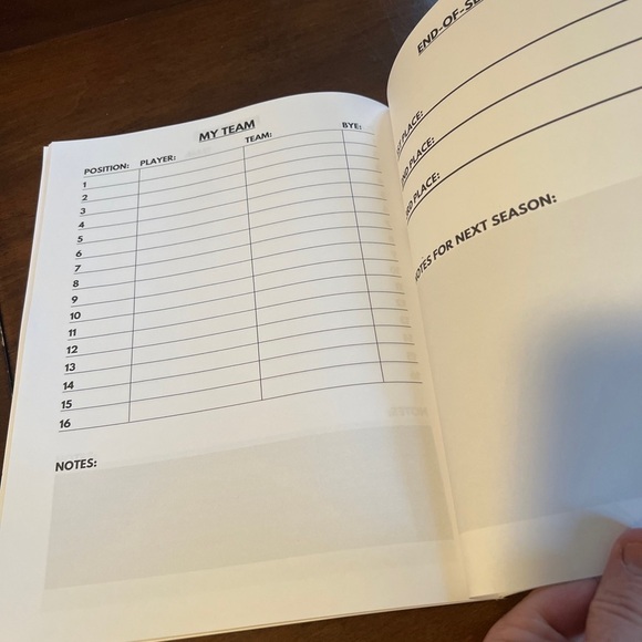 Fantasy Draft Log - Logbook for Fantasy Football and other fantasy sports - Picture 3 of 5